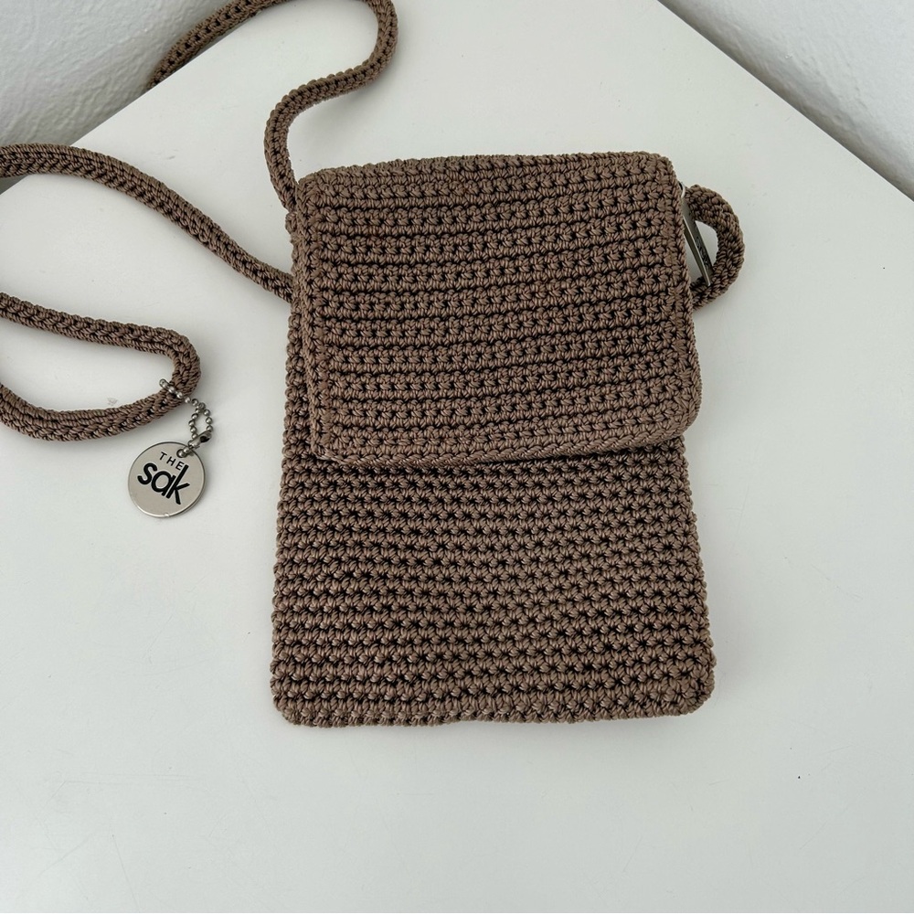 NWOT THE SAK Crocheted Shoulder Crossbody Small Bag-  Taupe